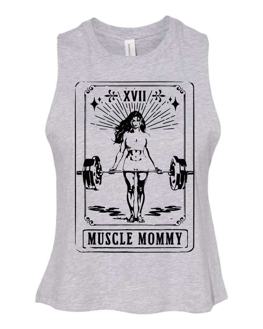 Muscle Mommy Work Out Weightlifting Bella Canvas Crop Tank New