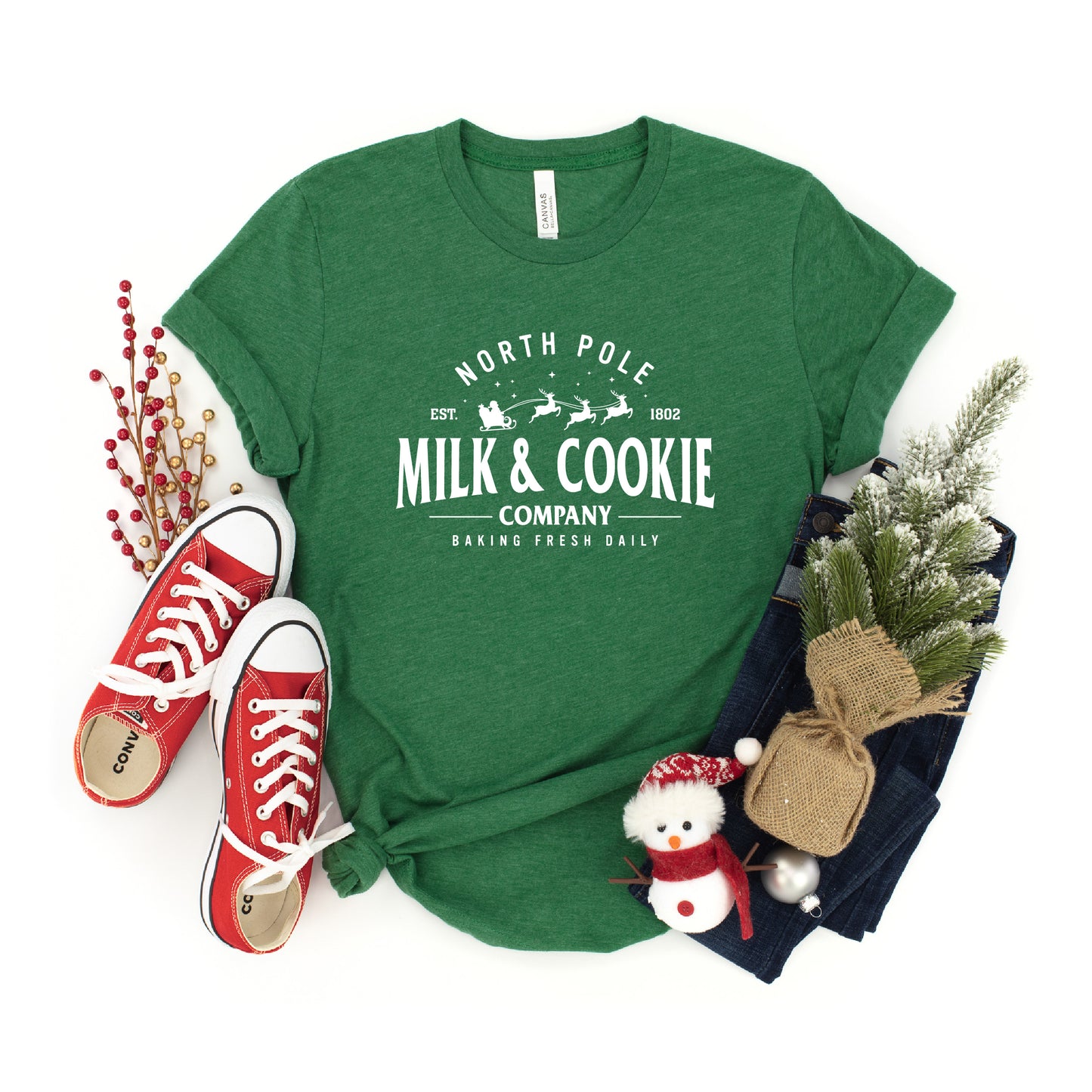 North Pole Milk and Cookies Company Bella Canvas Unisex New