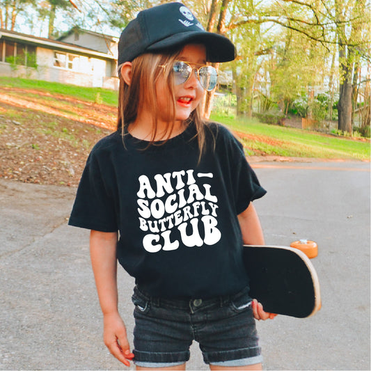 Anti Social Butterfly Club TODDLER Tee New