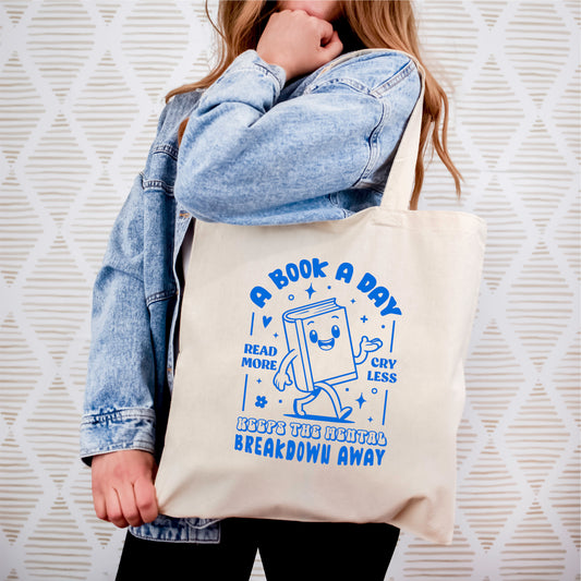 A Book A Day Canvas Tote New