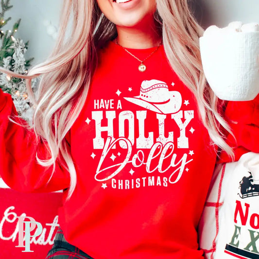Holly Dolly Christmas Bella Canvas Unisex New