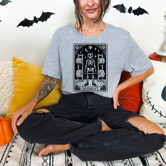 Deadlift Skeleton Gym Halloween Bella Canvas TEE Unisex New