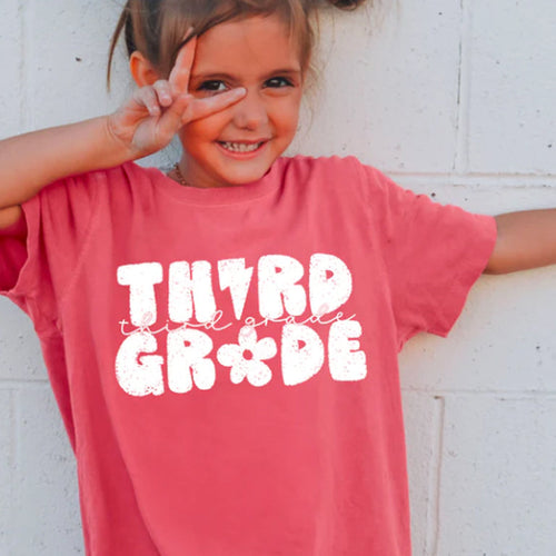 Third Grade Distressed Back To School Grade Levels Tee