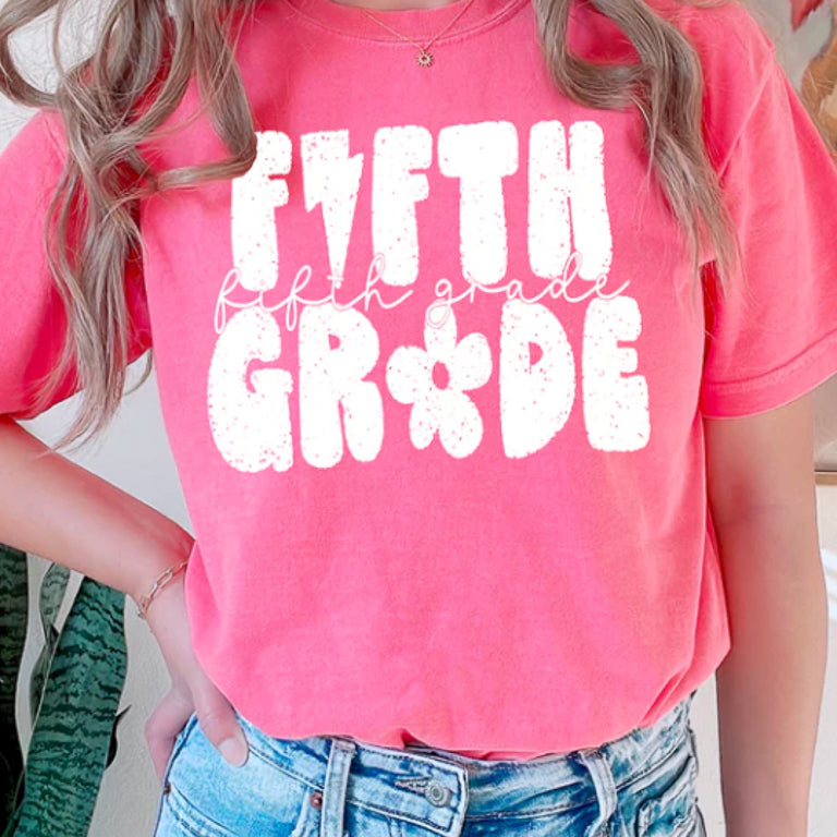 Fifth Grade Level ADULT Teacher Comfort Colors Unisex