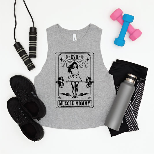 Muscle Mommy Work Out Weightlifting Bella Canvas Crop Tank New