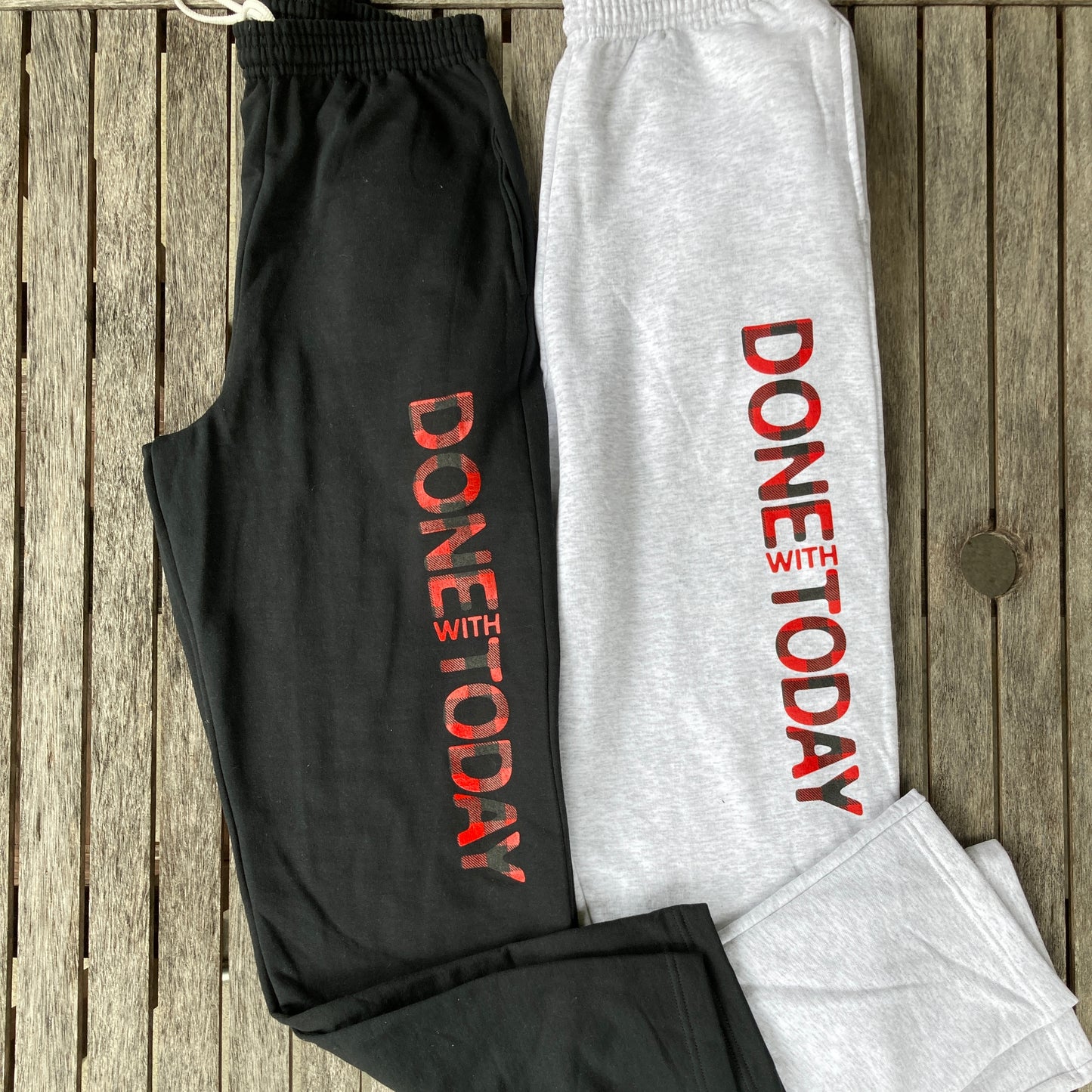 Done With Today Buffalo Plaid ASH GREY SWEATPANTS