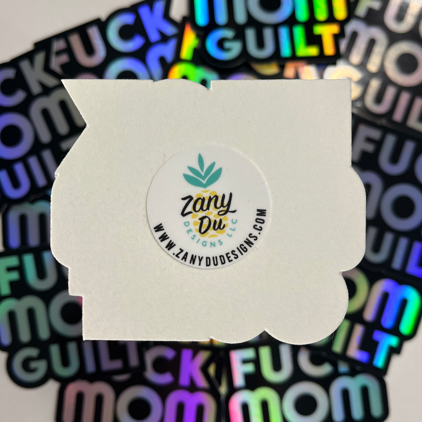 F Mom Guilt Holographic Sticker
