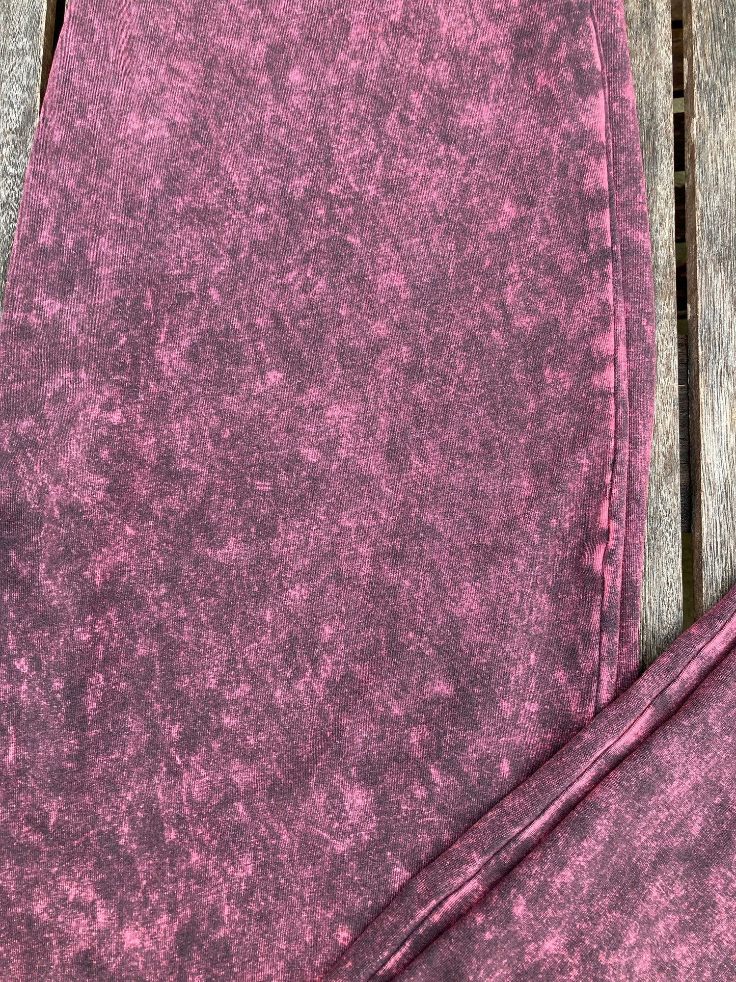 Burgundy Acid Wash Leggings