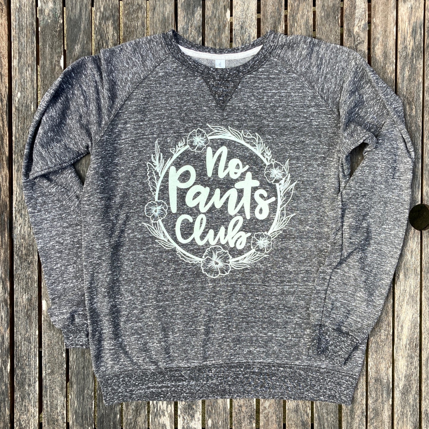 No Pants Club Heather Raglan Sweatshirt Unisex Women