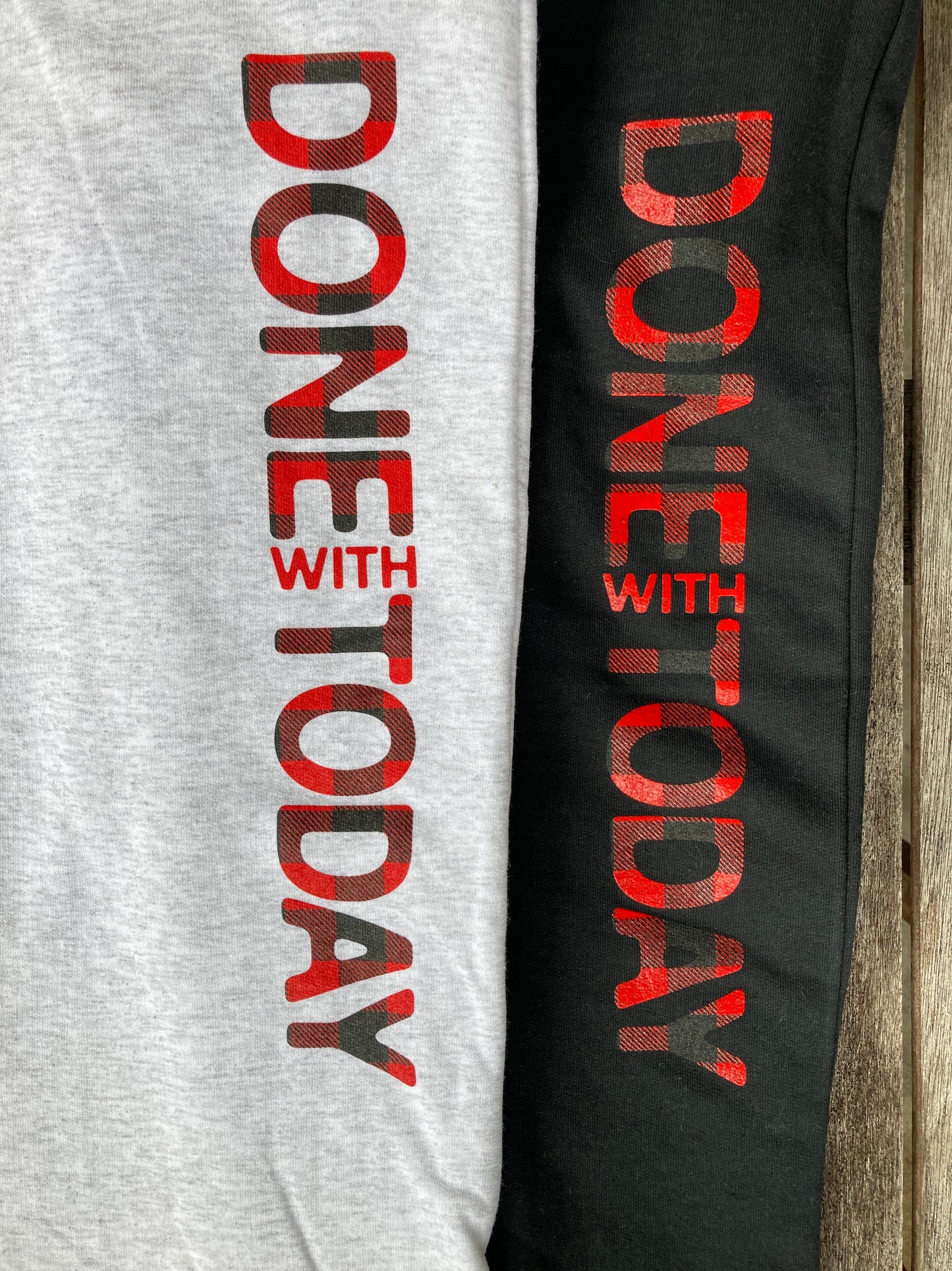 Done With Today Buffalo Plaid BLACK SWEATPANTS