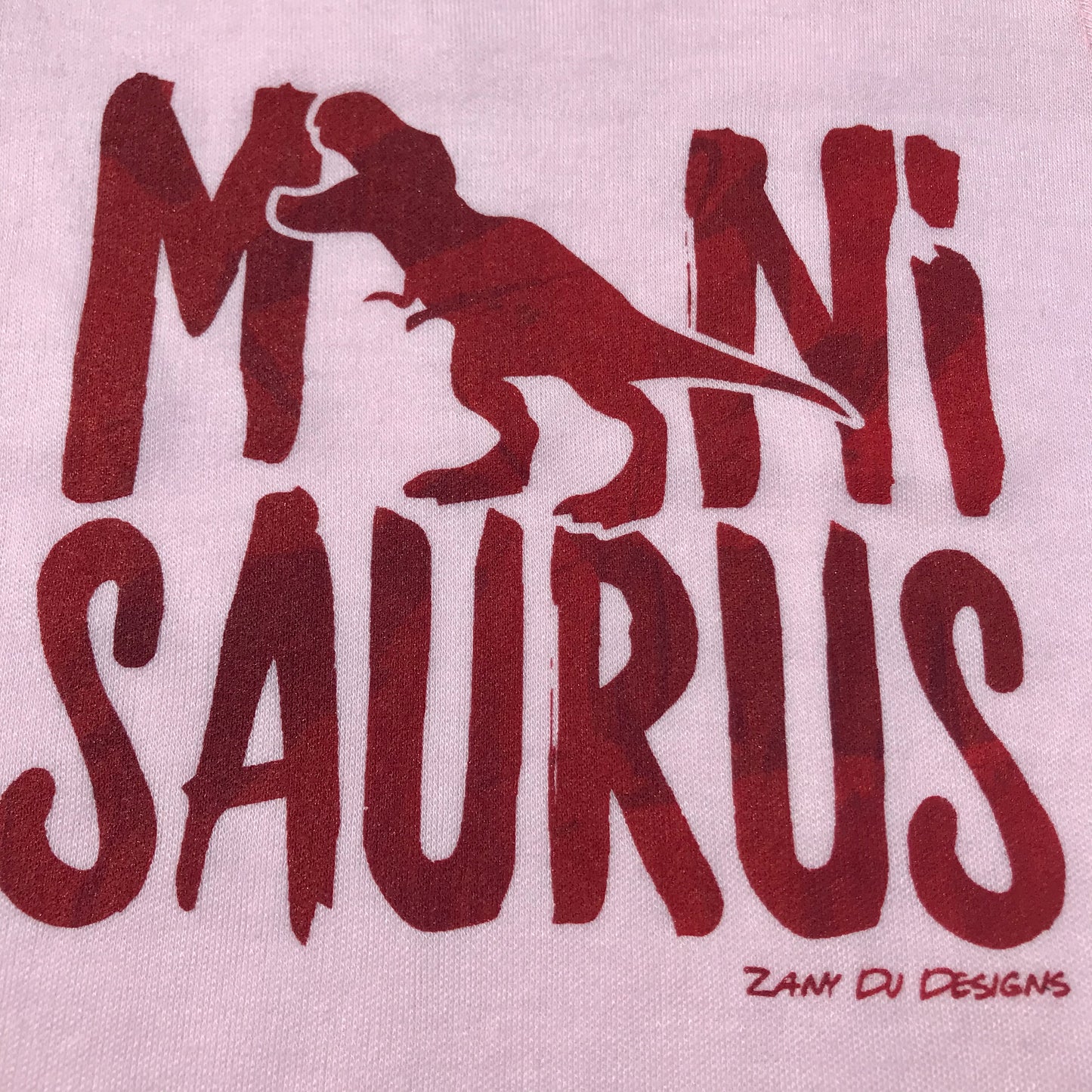 Minisaurus Pink Girly INFANT Tee Cap Scallop Sleeves