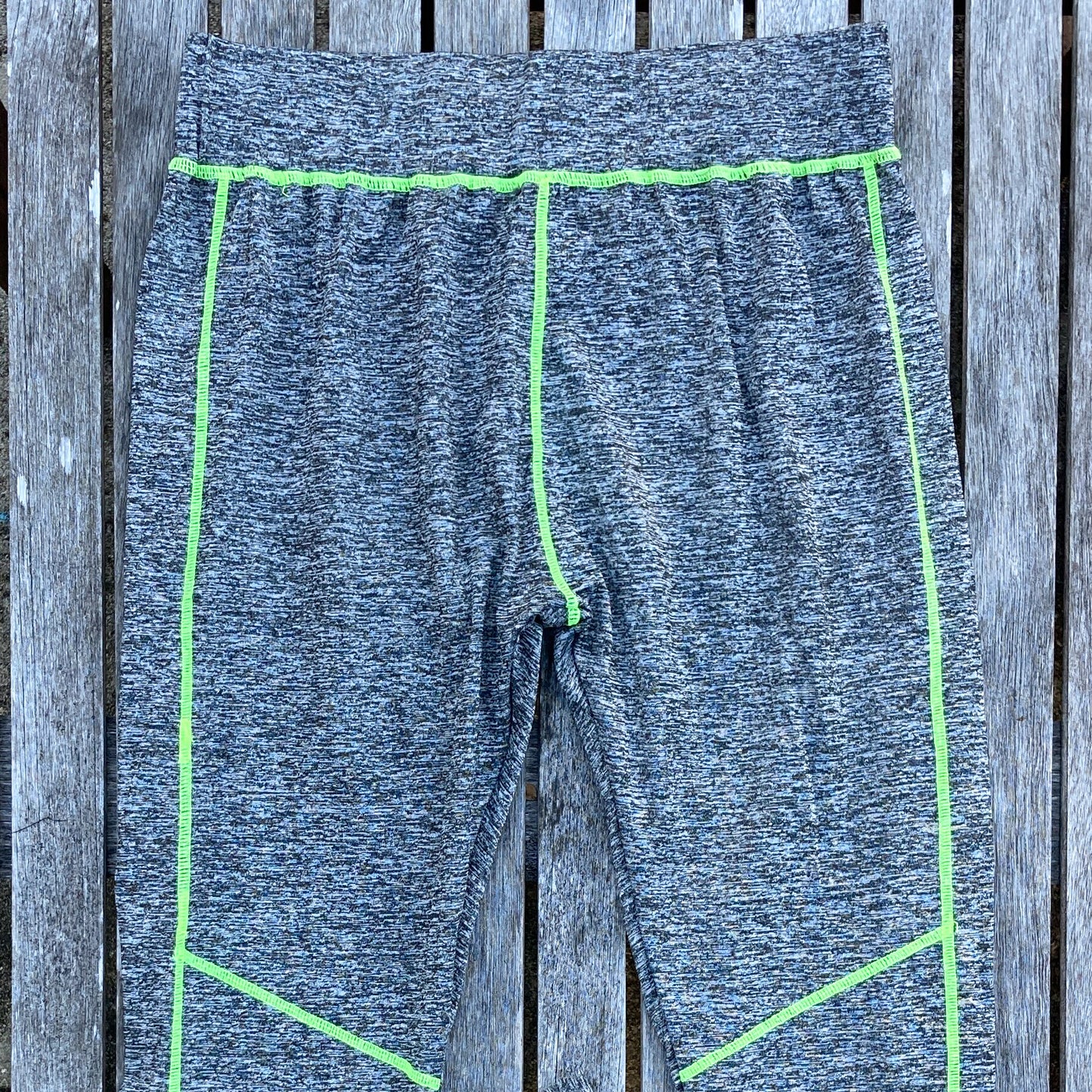 Heather Grey and Lime Green PLUS SIZE Workout Leggings