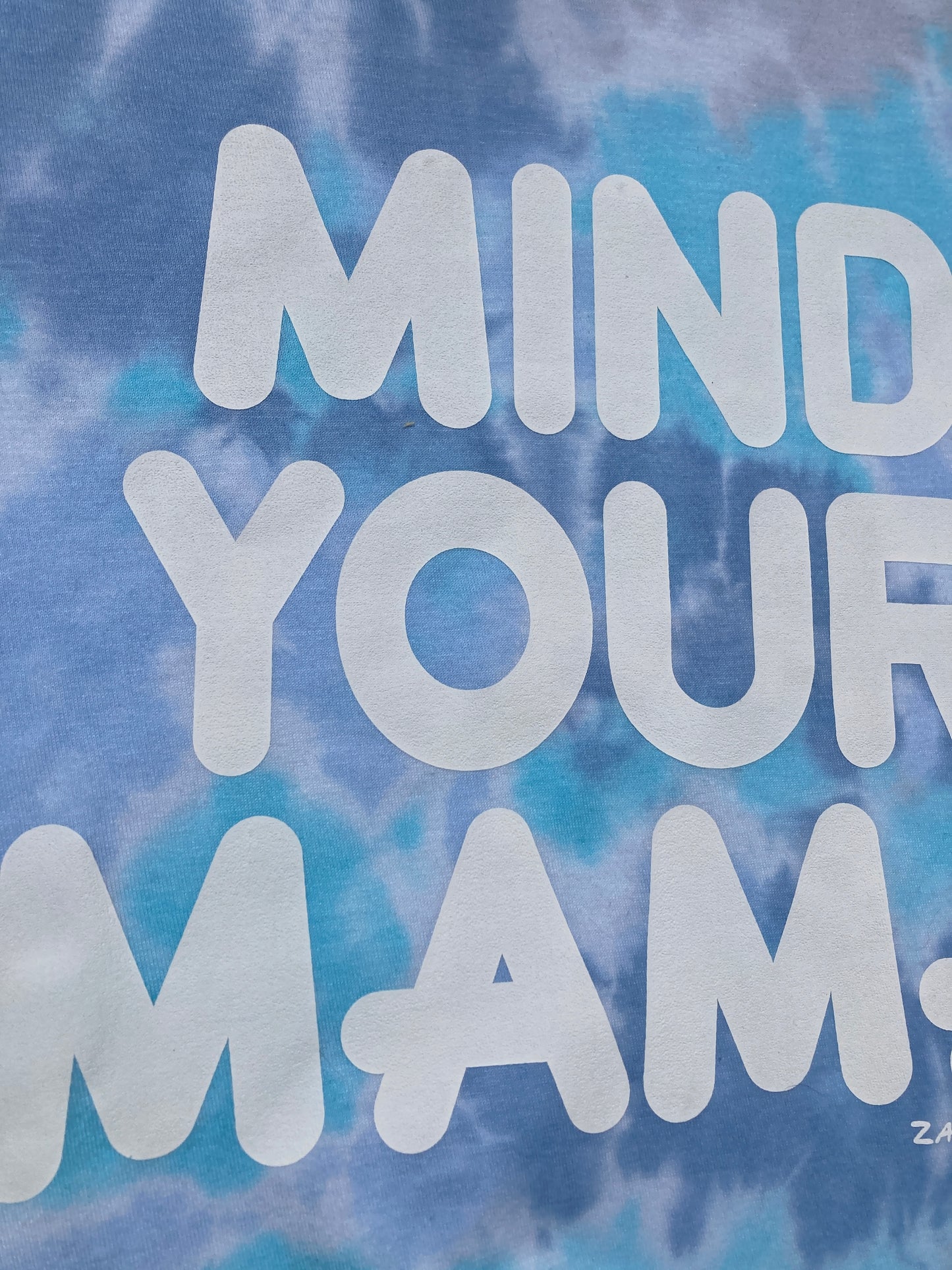 Mind Your Mama Blue Tie Dye Mom Tee