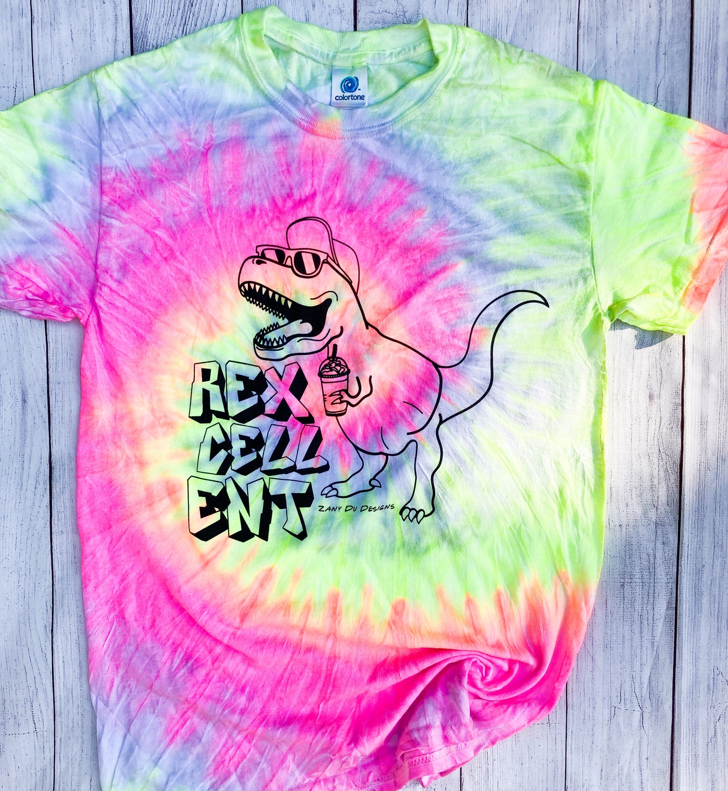 Rexcellent Dinosaur Unisex 90s Tie Dye Tee