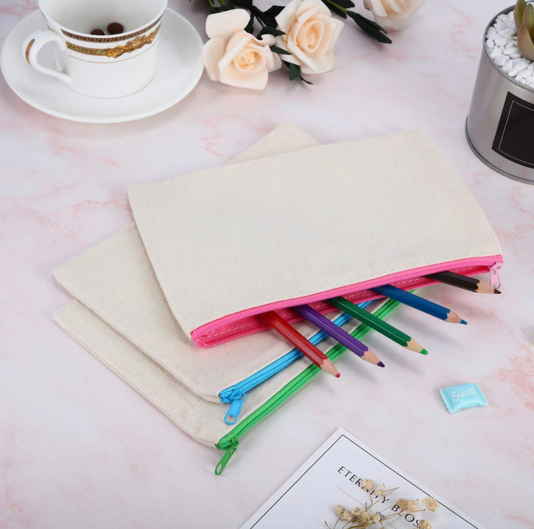 Teacher Appreciation Colorful Zipper Canvas Pouches