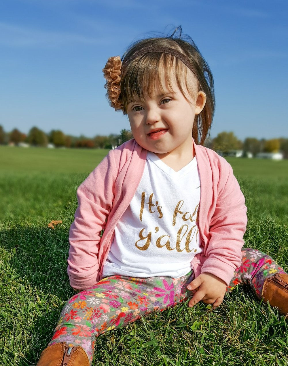 It's Fall, Y'all Gold Glitter Infant Tee Holiday