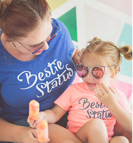 Bestie Status Best Friend Matching Tees Women's Cobalt Blue BFF Twinning