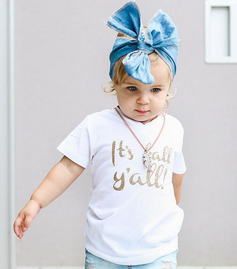 It's Fall, Y'all Gold Glitter Infant Tee Holiday
