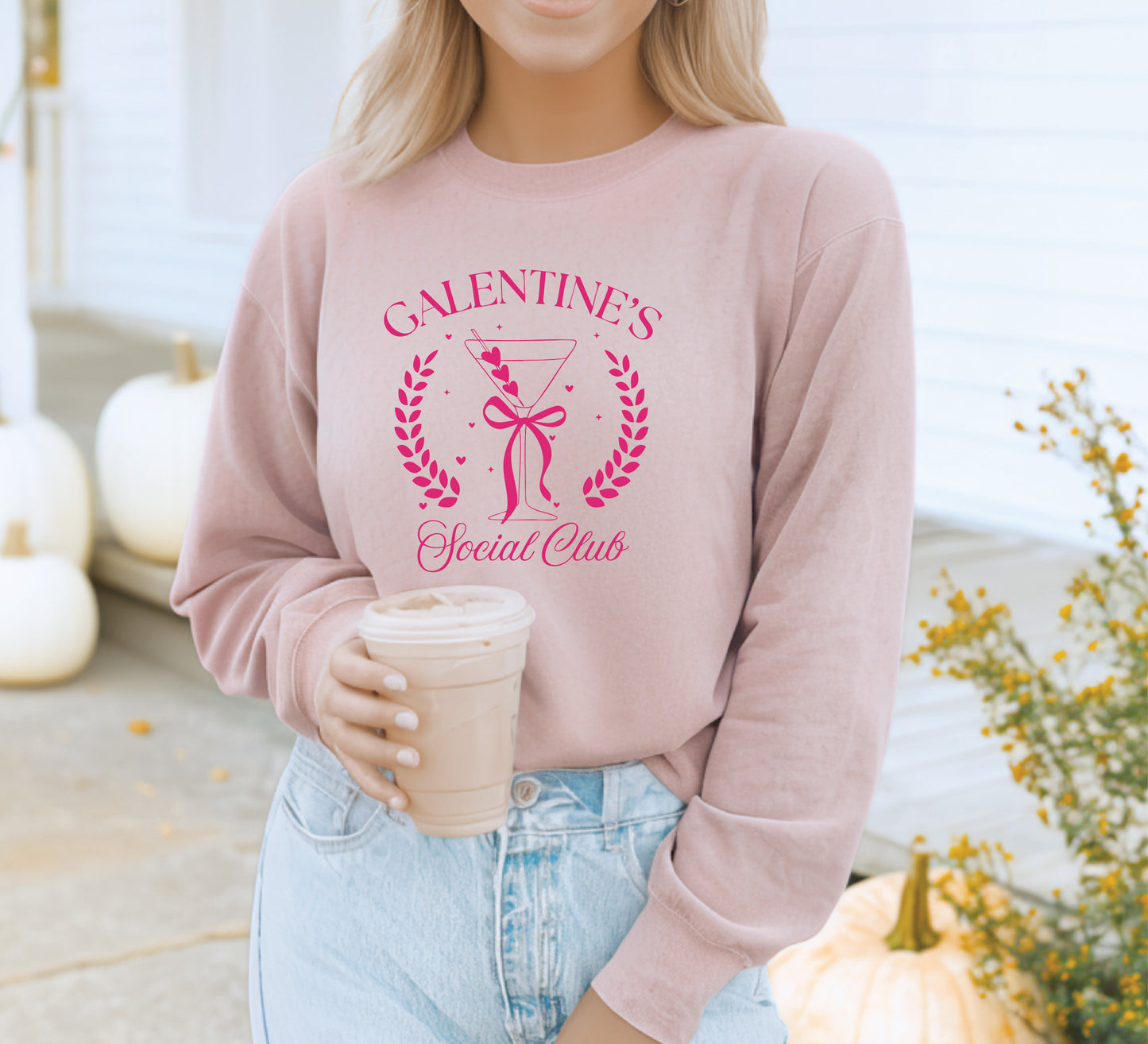 Galentines Social Club Blush Pink Sweatshirt Unisex New