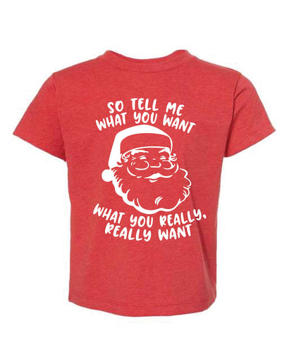So Tell Me What You Want What You Really Really Want Santa ADULT Unisex New