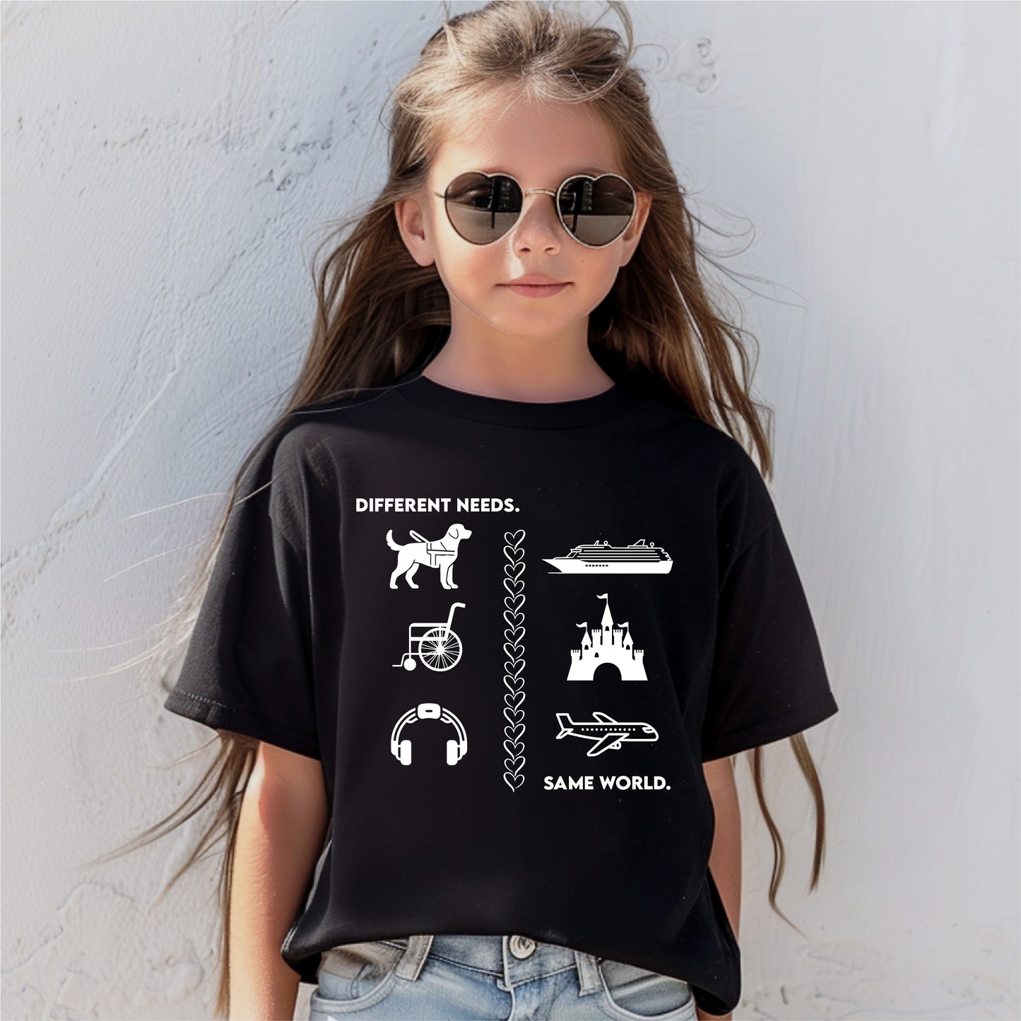 Different Needs Same World KIDS To Mickey and Beyond Bella Canvas Unisex Tee