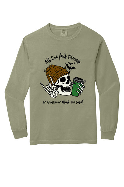 All The Fall Things Skeleton PSL LONG SLEEVE Comfort Colors Unisex New
