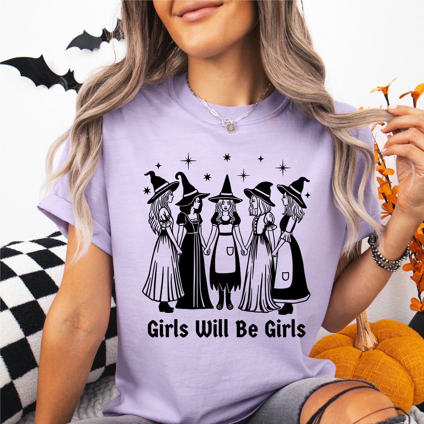 Girls Will Be Girls Witch Halloween Comfort Colors Unisex New