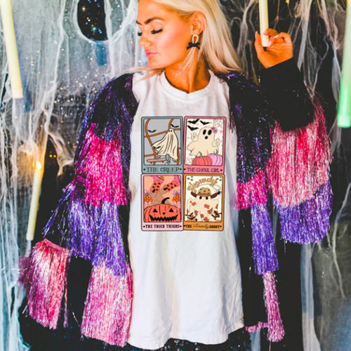 Spooky Tarot Cards Ghosts Halloween Comfort Colors Unisex New