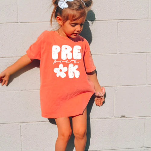 Pre-K Distressed Back To School Grade Levels Tee New