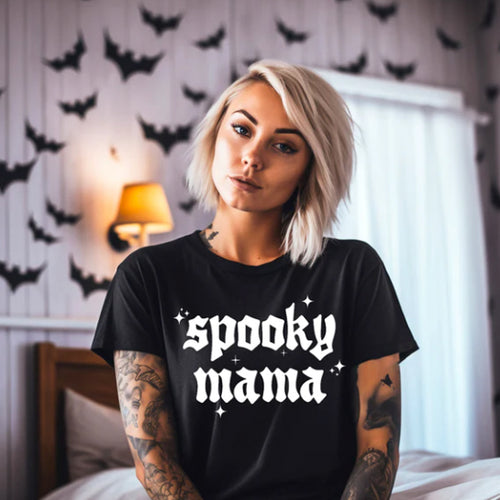 Spooky Mama Hardcore Halloween Bella Canvas Unisex New
