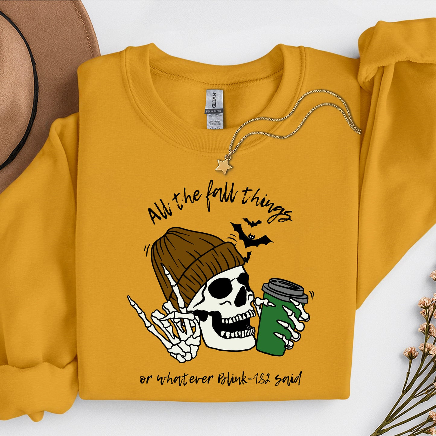 All The Fall Things Skeleton PSL SWEATSHIRT Gildan Unisex New