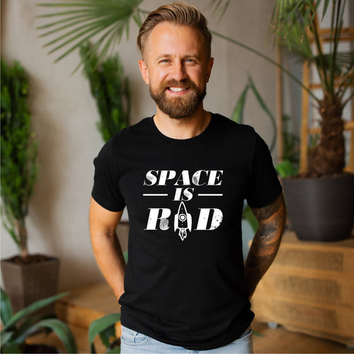 Space is Rad Rocket Adult Tee New