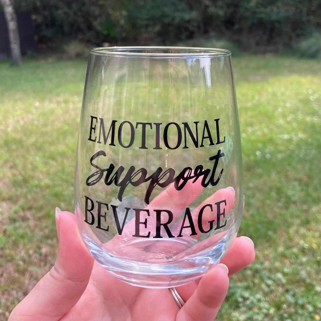Emotional Support Beverage 17 oz Wine Glass WS