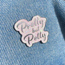 Pretty but Petty White Glitter Enamel Lapel Pin WS