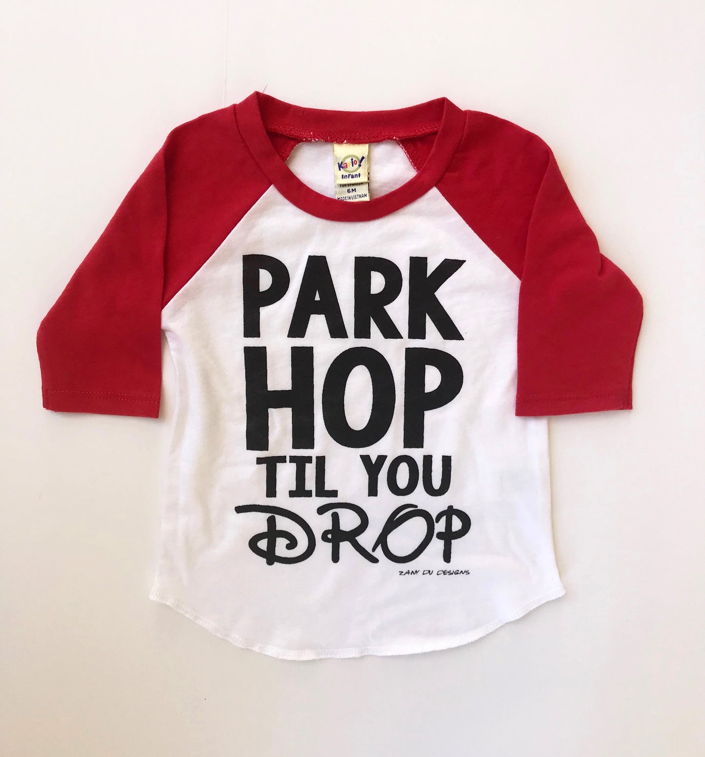 Park Hop Til You Drop INFANT Raglan Tee