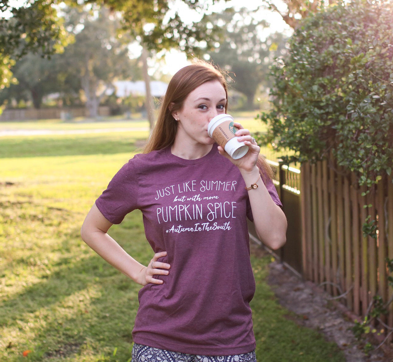 SALE Just Like Summer But With More Pumpkin Spice Womens Fall Autum in the South Tee Holiday hdrop