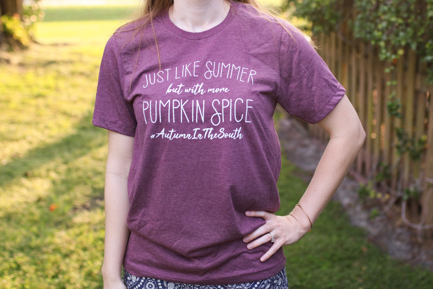 SALE Just Like Summer But With More Pumpkin Spice Womens Fall Autum in the South Tee Holiday hdrop