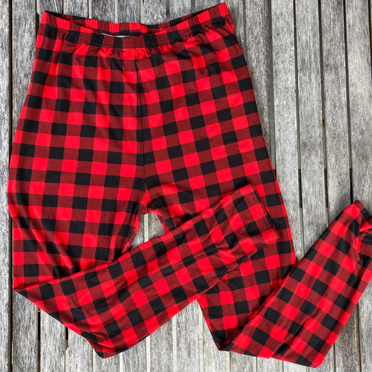 Red and Black Buffalo Plaid Leggings