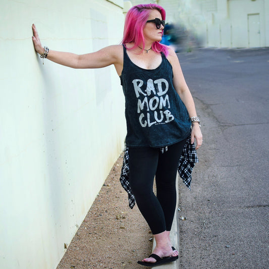 Rad Mom Acid Wash Flowy Tank