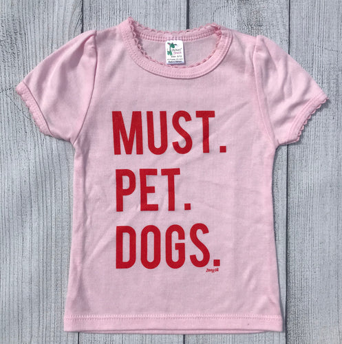 Must Pet Dogs Pink Girly INFANT Tee Cap Scallop Sleeves