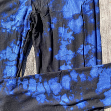 Blue and Black Tie Dye Leggings