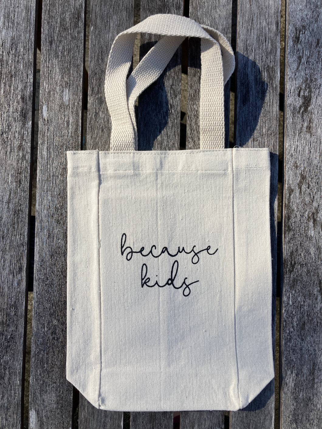 Because Kids Double Bottle Canvas Tote