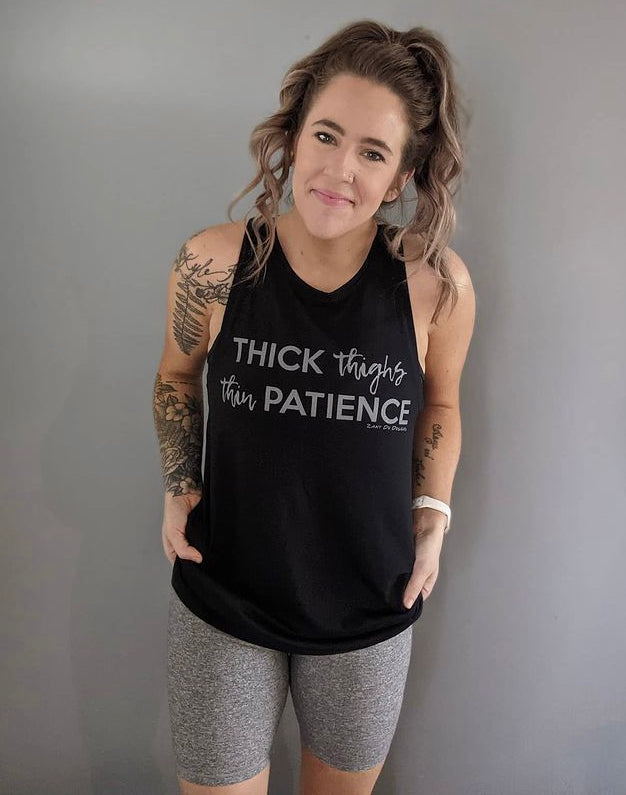 Thick Thighs Thin Patience Womens Halter Tank