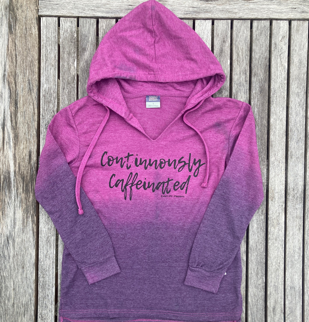 Continuously Caffeinated Purple Lightweight OMBRE Women Sweatshirt