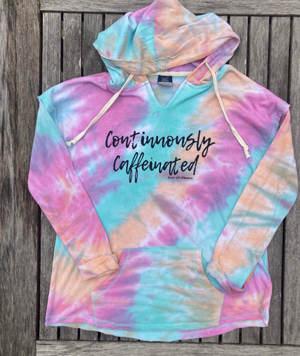 Continuously Caffeinated Tie Dye French Terry Women Sweatshirt