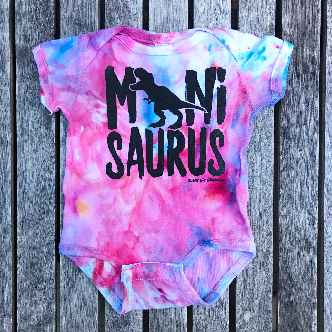 Minisaurus AMERICANA Red White Blue Tie Dye INFANT Bodysuit