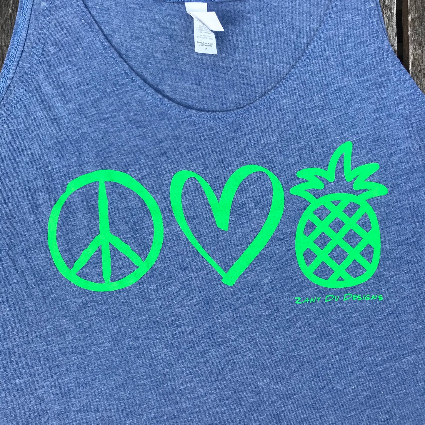 Peace Love Pineapples TANK Womens