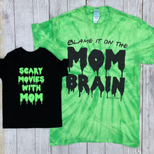 Scary Movies with Mom Neon Green TODDLER Tee