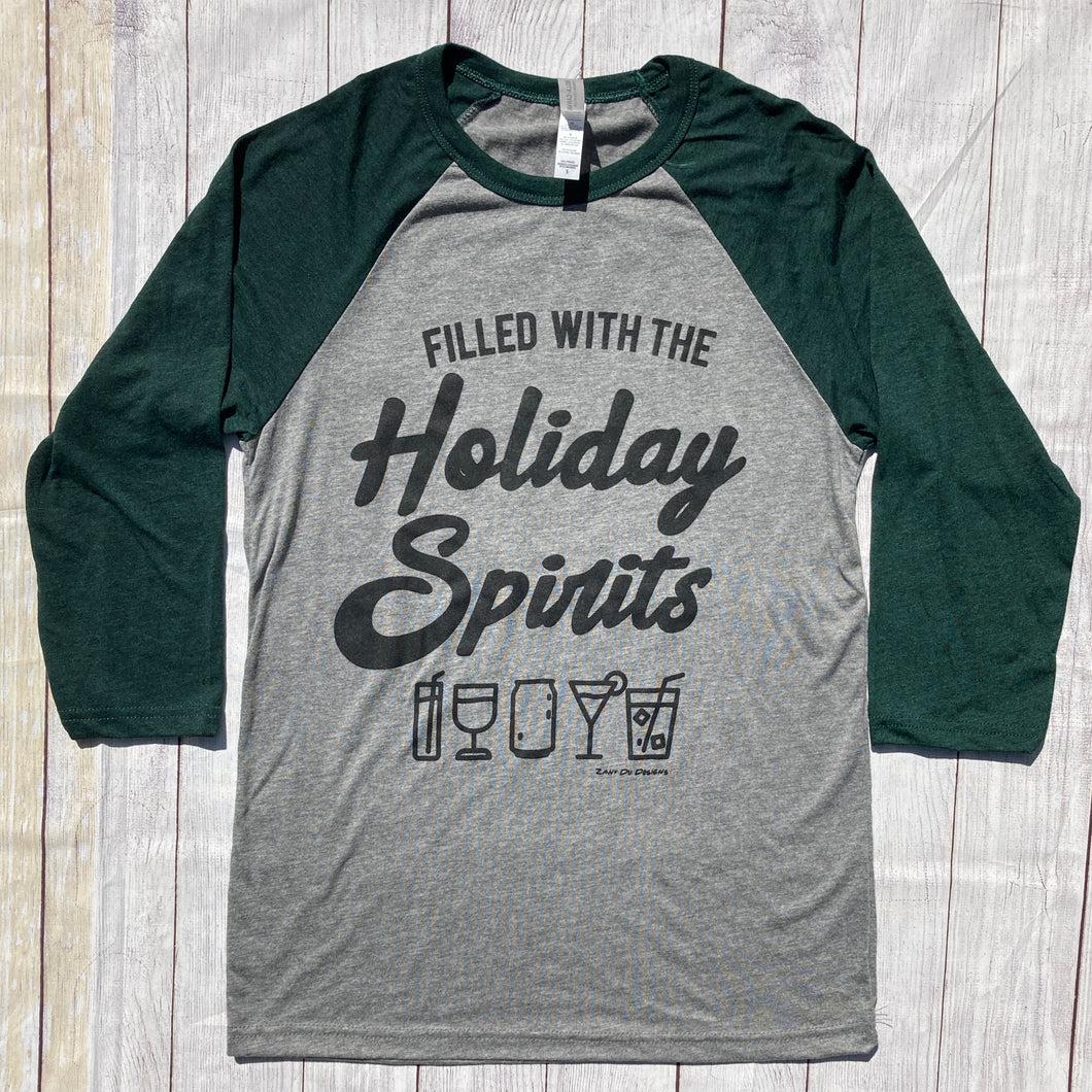 Holiday Spirits Baseball Tee