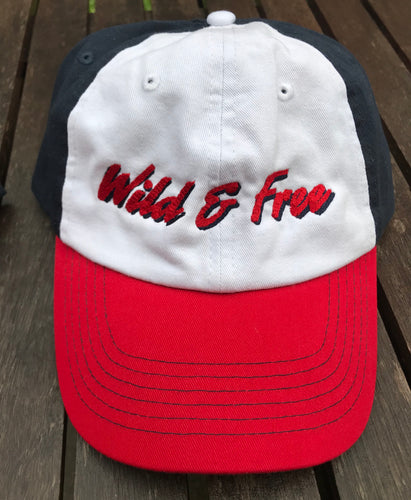 Wild & Free Red White Blue Baseball Cap